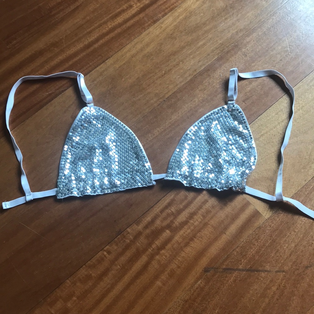 Shiny bikini top
